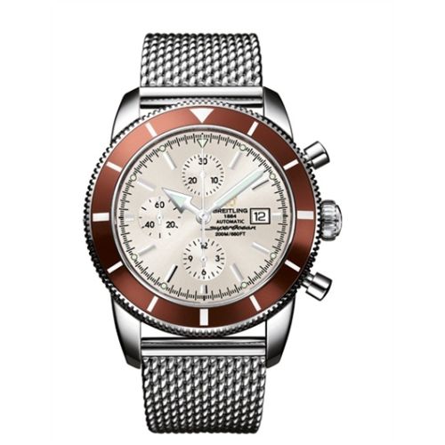 Breitling watch replica - A1332033.G698.144A Superocean Heritage 46 Chronograph Stainless Steel / Bronze / Stratus Silver / Milanese