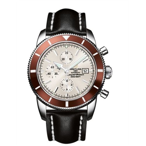 Breitling watch replica - A1332033.G698.441X Superocean Heritage 46 Chronograph Stainless Steel / Bronze / Stratus Silver / Calf
