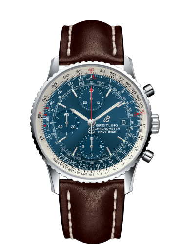 best replica Breitling - A1332412/CA02/437X Navitimer 1 Chronograph 41 Stainless Steel / Blue / Calf / Pin watch - Click Image to Close