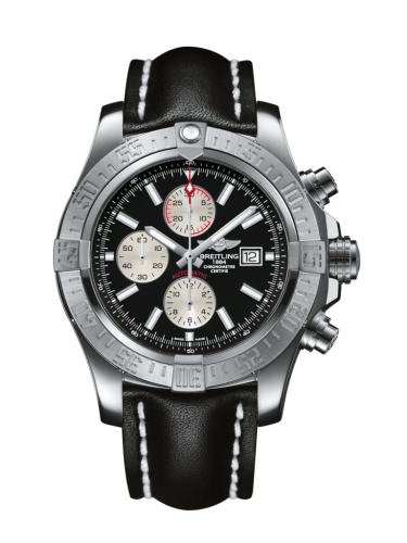 replica Breitling - A1337111/BC29/441X/A20BA.1 Super Avenger II Stainless Steel / Volcano Black / Calf / Pin watch - Click Image to Close