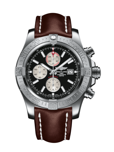 replica Breitling - A1337111/BC29/443X/A20BA.1 Super Avenger II Stainless Steel / Volcano Black / Calf / Pin watch - Click Image to Close