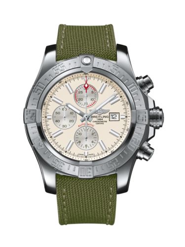 replica Breitling - A1337111/G779/105W/A20BA.1 Super Avenger II Stainless Steel / Stratus Silver / Military / Pin watch