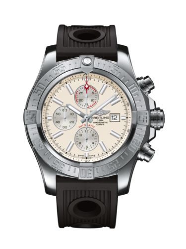 replica Breitling - A1337111/G779/201S Super Avenger II Stainless Steel / Stratus Silver / Rubber watch
