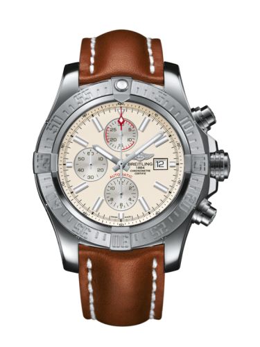 replica Breitling - A1337111/G779/439X/A20BA.1 Super Avenger II Stainless Steel / Stratus Silver / Calf / Pin watch - Click Image to Close