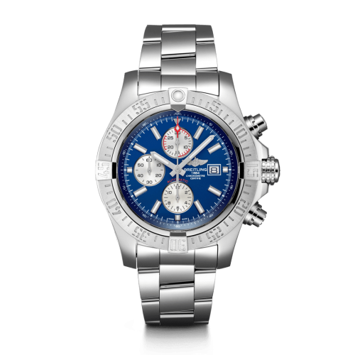 replica Breitling - A13371111C1A1 Super Avenger II Stainless Steel / Mariner Blue / Bracelet watch - Click Image to Close