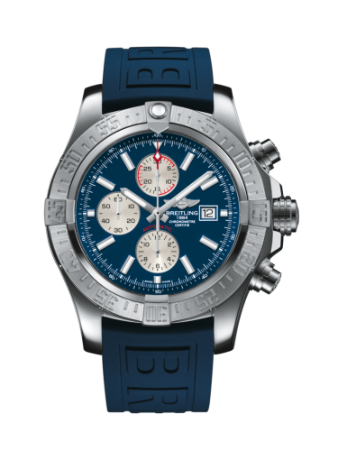replica Breitling - A13371111C1S1 Super Avenger II Stainless Steel / Mariner Blue / Rubber / Folding watch