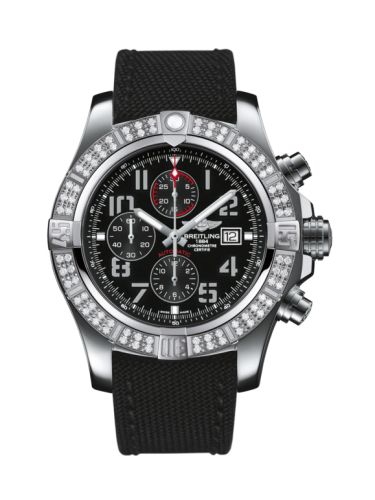replica Breitling - A1337153/BC28/104W/A20BA.1 Super Avenger II Stainless Steel / Diamond / Volcano Black / Military / Pin watch