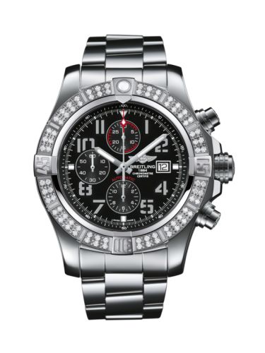 replica Breitling - A1337153.BC28/168A Super Avenger II Stainless Steel / Diamond / Volcano Black / Bracelet watch