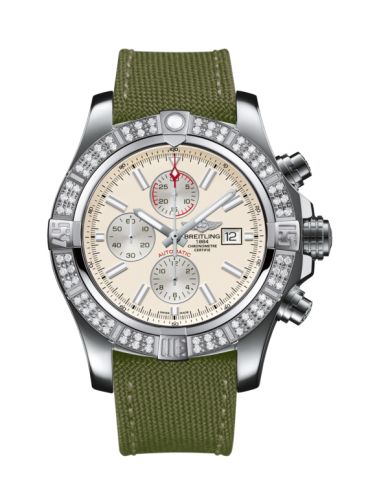 replica Breitling - A1337153/G779/105W/A20BA.1 Super Avenger II Stainless Steel / Diamond / Stratus Silver / Military / Pin watch