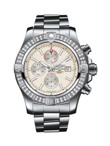 replica Breitling - A1337153/G779/168A Super Avenger II Stainless Steel / Diamond / Stratus Silver / Bracelet watch