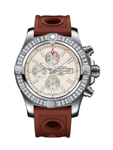 replica Breitling - A1337153/G779/206S/A20D.2 Super Avenger II Stainless Steel / Diamond / Stratus Silver / Rubber / Folding watch