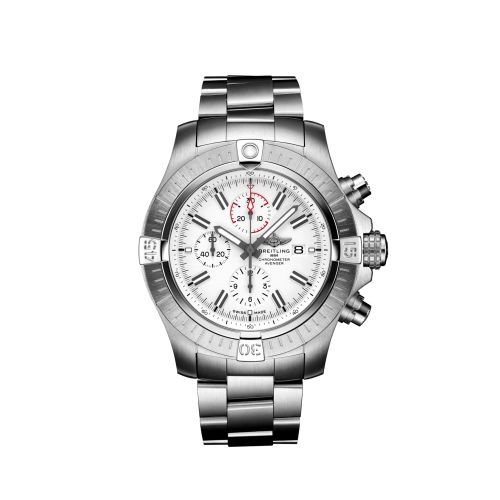 replica Breitling - A133751A1A1A1 Avenger Chronograph 48 Stainless Steel / White / Bracelet watch - Click Image to Close