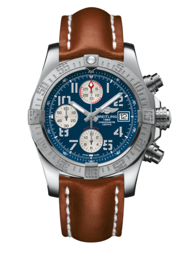 replica Breitling - A1338111/C870/434X/A20D.1 Avenger II Stainless Steel / Mariner Blue / Calf / Folding watch