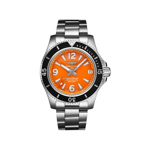 Fake breitling watch - A17316D71O1A1 Superocean 36 Stainless Steel / Orange / Bracelet