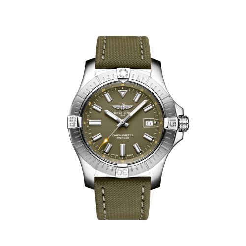 replica Breitling - A17318101L1X1 Avenger Automatic 43 Stainless Steel / Green / Military / Pin watch