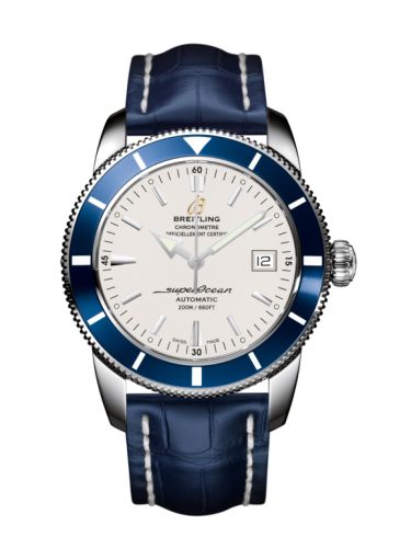 Breitling watch replica - A1732116.G717.731P Superocean Heritage 42 Stainless Steel / Blue / Stratus Silver / Croco