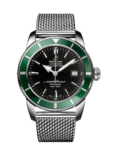 Breitling watch replica - A1732136.BA61.154A Superocean Heritage 42 Stainless Steel / Green / Volcano Black / Milanese