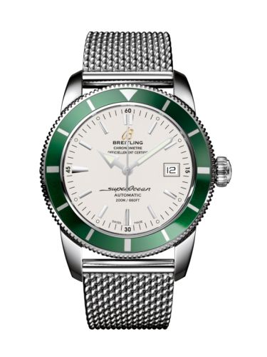 Breitling watch replica - A1732136.G717.154A Superocean Heritage 42 Stainless Steel / Green / Stratus Silver / Milanese - Click Image to Close