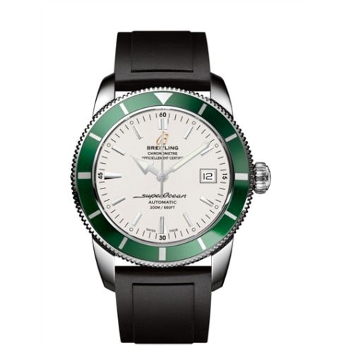 Breitling watch replica - A1732136.G717.131S Superocean Heritage 42 Stainless Steel / Green / Stratus Silver / Rubber