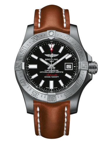 replica Breitling - A1733110/BC30/434X/A20DSA.1 Avenger II Seawolf Stainless Steel / Volcano Black / Calf / Folding watch