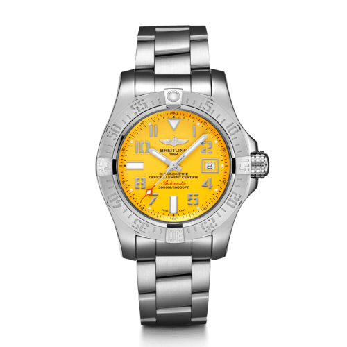 replica Breitling - A17331101I1A1 Avenger II Seawolf Stainless Steel / Cobra Yellow / Bracelet watch