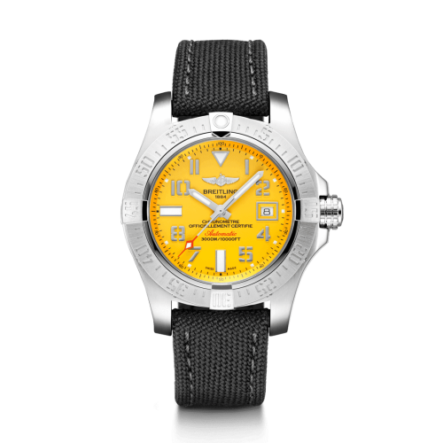 replica Breitling - A17331101I1W1 Avenger II Seawolf Stainless Steel / Cobra Yellow / Military / Pin watch - Click Image to Close