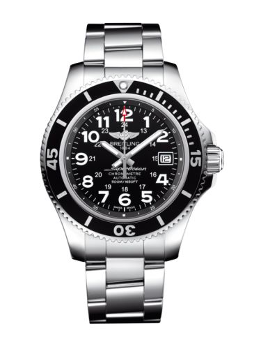 Fake breitling watch - A17365C91B1A1 Superocean II 42 Stainless Steel / Volcano Black / Bracelet