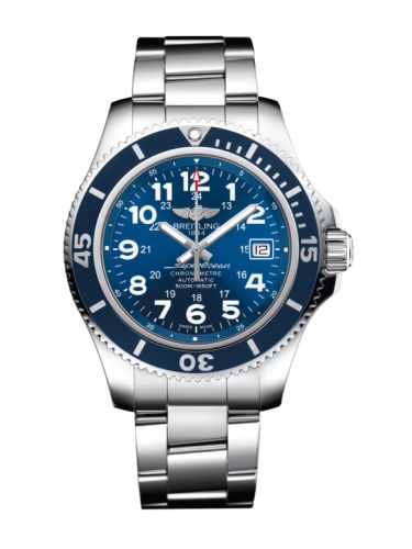 Fake breitling watch - A17365D11C1A1 Superocean II 42 Stainless Steel / Blue / Mariner Blue / Bracelet - Click Image to Close