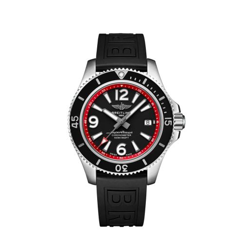 Fake breitling watch - A17366D71B2S1 Superocean 42 Stainless Steel / Black - Red / eComm