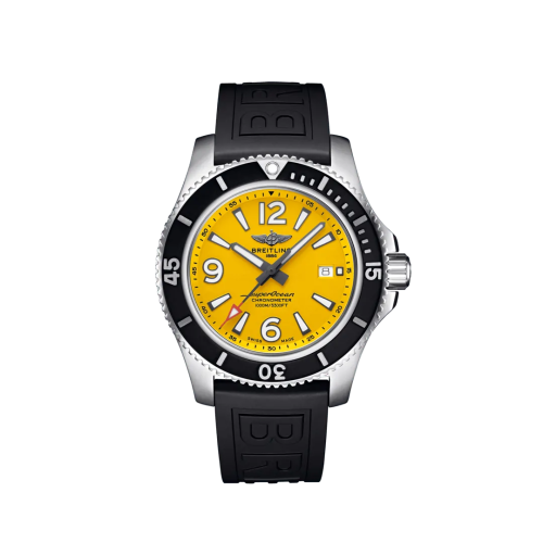 Fake breitling watch - A17367021I1S2 Superocean 44 Stainless Steel / Yellow / Rubber - Folding - Click Image to Close