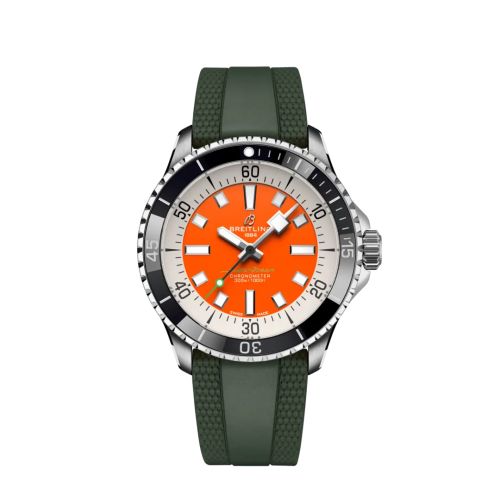 Fake breitling watch - A173751A1O1S1 SuperOcean Automatic 42 Stainless Steel / Orange / Kelly Slater