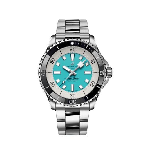 Fake breitling watch - A17376211L2A1 SuperOcean Automatic 44 Stainless Steel / Turquoise / Bracelet