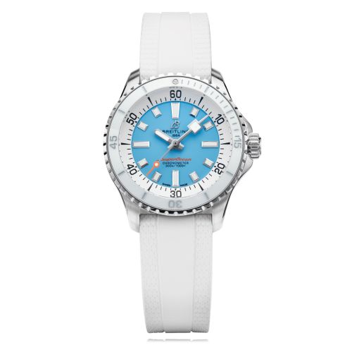 Fake breitling watch - A173771A1C1S1 SuperOcean Automatic 36 Stainless Steel / Ice Blue / Bucherer