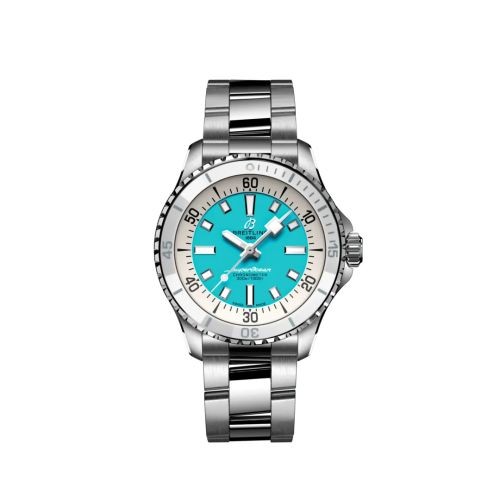 Fake breitling watch - A17377211C1A1 SuperOcean Automatic 36 Stainless Steel / Turquoise / Bracelet