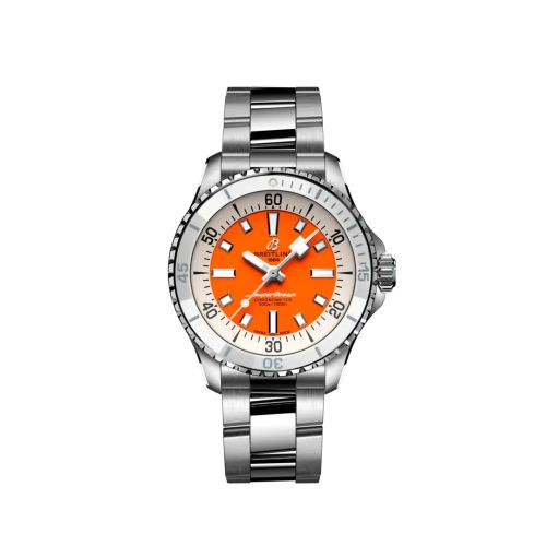Fake breitling watch - A17377211O1A1 SuperOcean Automatic 36 Stainless Steel / Orange / Bracelet