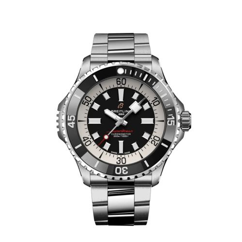 Fake breitling watch - A17378211B1A1 SuperOcean Automatic 46 Stainless Steel / Black / Bracelet