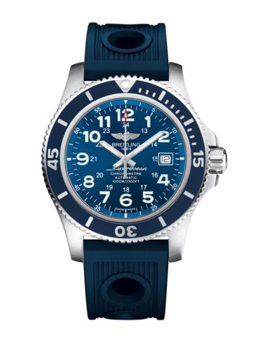 Fake breitling watch - A17392D8.C910.211S Superocean II 44 Stainless Steel / Blue / Mariner Blue / Rubber