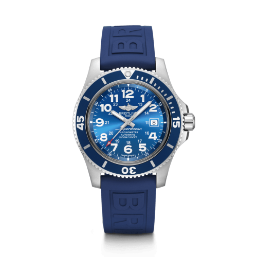 Fake breitling watch - A17392D81C1S1 Superocean II 44 Stainless Steel / Blue / Mariner Blue / Rubber / Pin