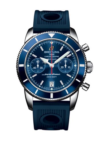 Breitling watch replica - A2337016.C856.211S Superocean Heritage 44 Chronograph Stainless Steel / Blue / Blue / Rubber