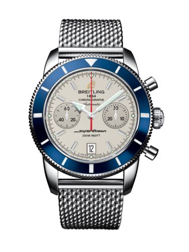 Breitling watch replica - A2337016.G753.154A Superocean Heritage 44 Chronograph Stainless Steel / Blue / Silver / Milanese - Click Image to Close