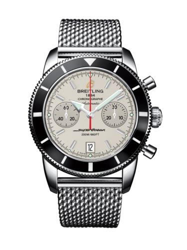 Breitling watch replica - A2337024.G753.154A Superocean Heritage 44 Chronograph Stainless Steel / Black / Silver / Milanese