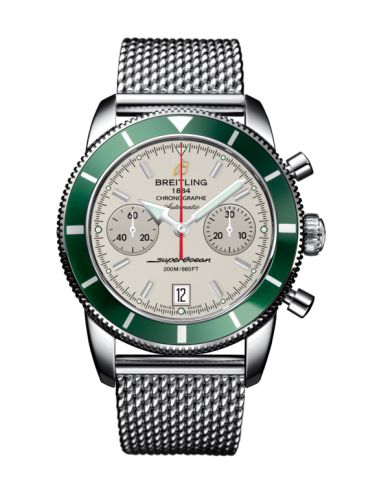Breitling watch replica - A2337036.G753.154A Superocean Heritage 44 Chronograph Stainless Steel / Green / Silver / Milanese