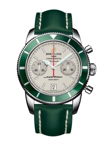 Breitling watch replica - A2337036.G753.189X Superocean Heritage 44 Chronograph Stainless Steel / Green / Silver / Calf