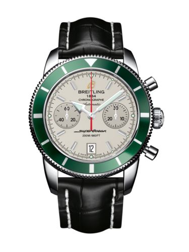 Breitling watch replica - A2337036.G753.743P Superocean Heritage 44 Chronograph Stainless Steel / Green / Silver / Croco