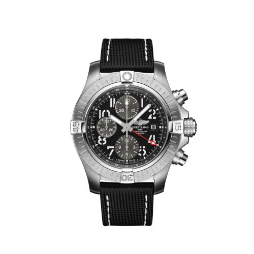 replica Breitling - A24315101B1X1 Avenger Chronograph GMT 45 Stainless Steel / Black / Strap - Pin watch - Click Image to Close