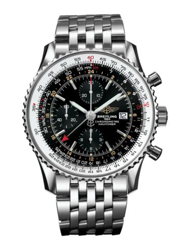 best replica Breitling - A2432212/B726/443A Navitimer World Stainless Steel / Black / Bracelet watch - Click Image to Close
