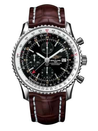 best replica Breitling - A2432212/B726/756P/A20BA.1 Navitimer World Stainless Steel / Black / Croco / Pin watch