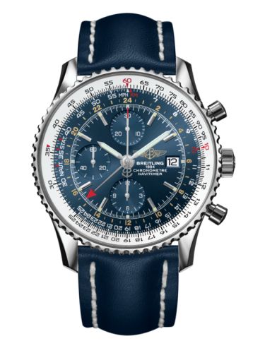 best replica Breitling - A24322121C1X1 Navitimer World Stainless Steel / Blue / Calf / Pin watch