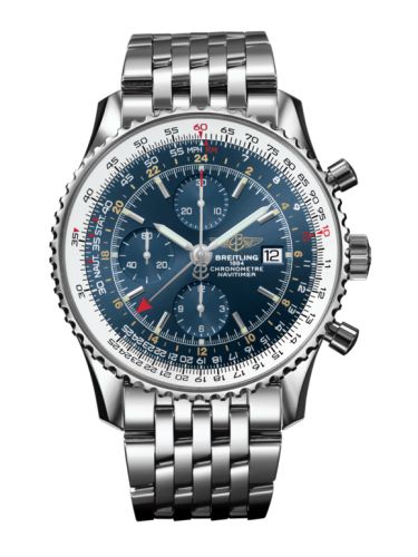 best replica Breitling - A2432212.C651.443A Navitimer World Stainless Steel / Blue / Bracelet watch - Click Image to Close
