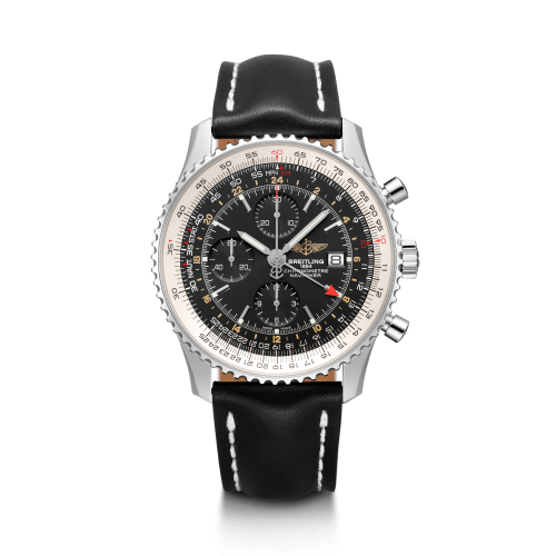best replica Breitling - A24322121B1X1 Navitimer World Stainless Steel / Black / Calf / Pin watch